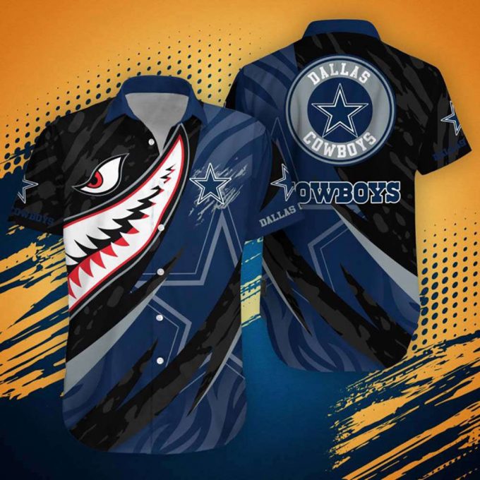 Limited Dallas Cowboys Shark Design Hawaiian Shirt 2