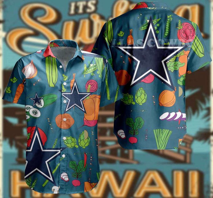 Limited Dallas Cowboys Tropical Vegetables Pattern Hawaiian Shirt 2