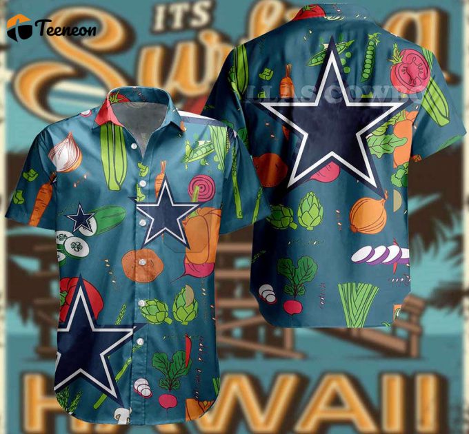 Limited Dallas Cowboys Tropical Vegetables Pattern Hawaiian Shirt 1