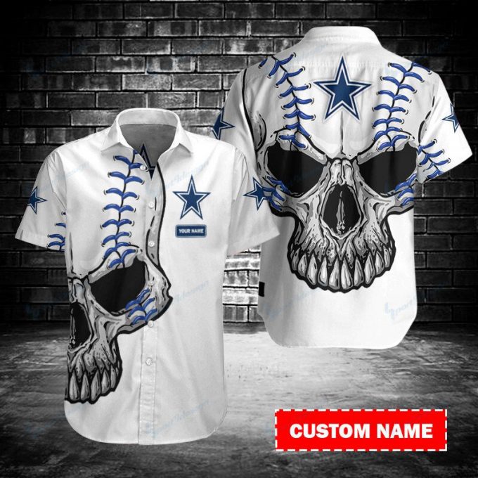 Limited Edition Personalized Dallas Cowboys Skull 3D Hawaiian Shirt 2