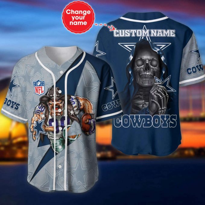 Limited Personalized Dallas Cowboys Mascot And Skull 3D Hawaiian Shirt 2