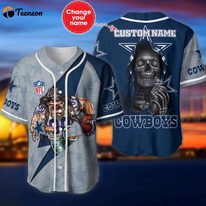 Limited Personalized Dallas Cowboys Mascot And Skull 3D Hawaiian Shirt 1