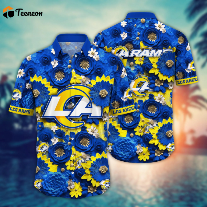 Los Angeles Rams Nfl Hawaiian Shirt Trending For This Summer Customize Shirt Any Team 1