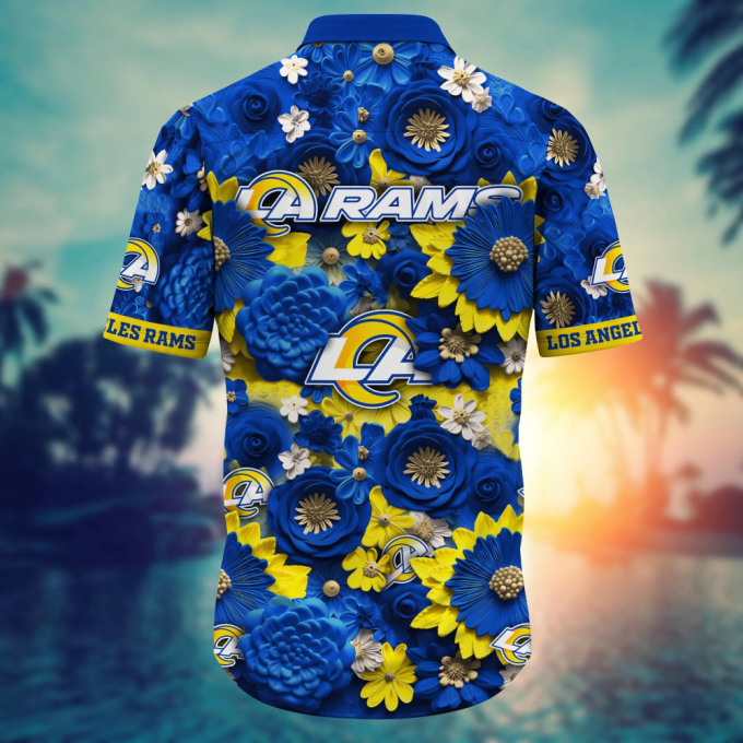 Los Angeles Rams Nfl Hawaiian Shirt Trending For This Summer Customize Shirt Any Team 4