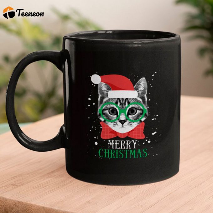 Merry Christmas Cat Mugs Mugs 1