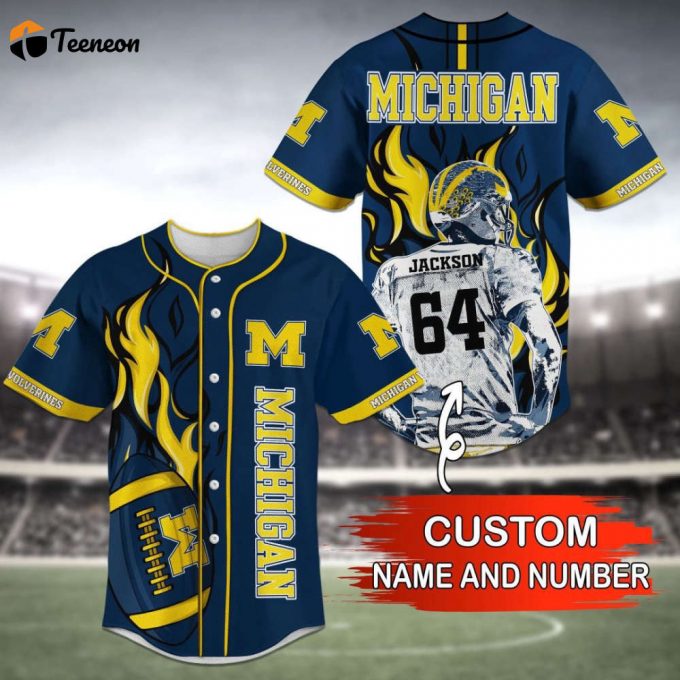 Michigan Wolverines Baseball Jersey Personalized 2023 1