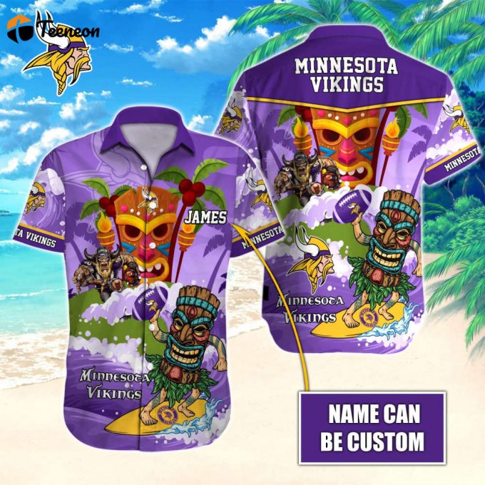 Minnesota Vikings Nfl-Hawaiian Shirt Custom 1