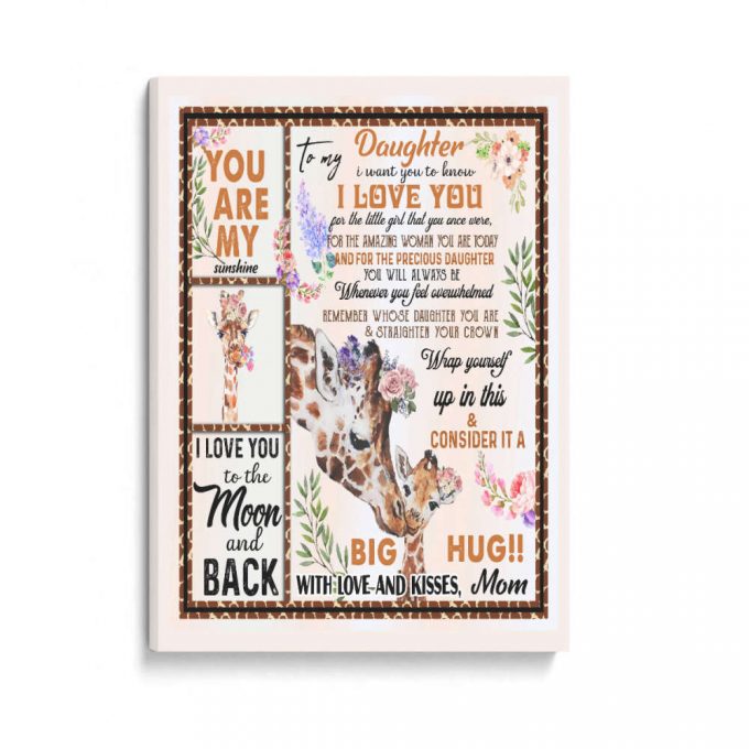 Mom To Daughter Giraffe 4 Poster Canvas | Gift For Daughter 2