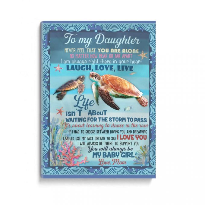 Mom To Daughter Turtle 2 Poster Canvas | Gift For Daughter 2