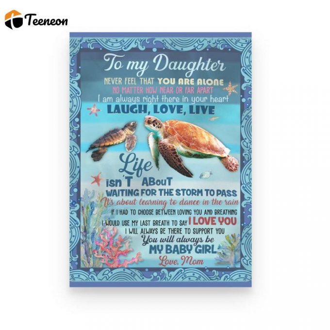 Mom To Daughter Turtle 2 Poster Canvas | Gift For Daughter 1