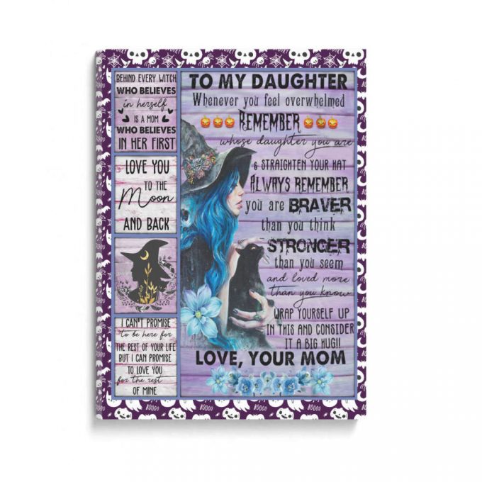 Mom To Daughter Witch Girl Letter To Daughter Halloween Poster Canvas 2