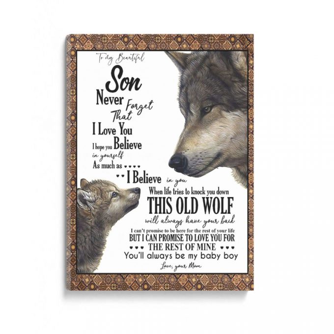 My Amazing Son Wolf Always Have Your Back Gift From Mom Poster Canvas 2