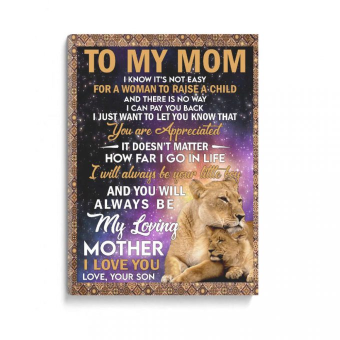 My Mom Lion King It'S Not Easy Gift From Son Poster Canvas 2