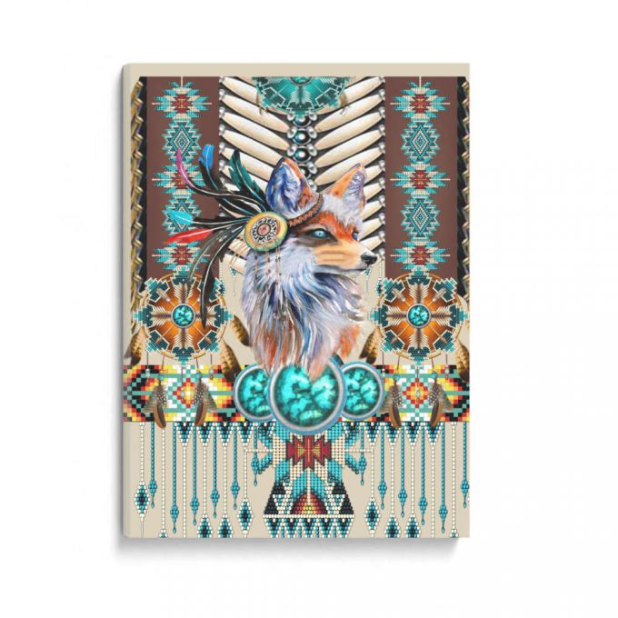 Native American Fox Poster Canvas 2