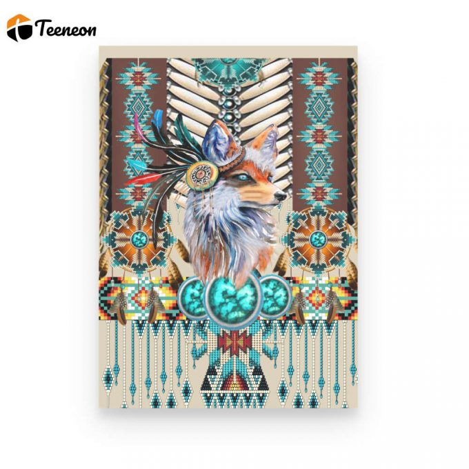 Native American Fox Poster Canvas 1