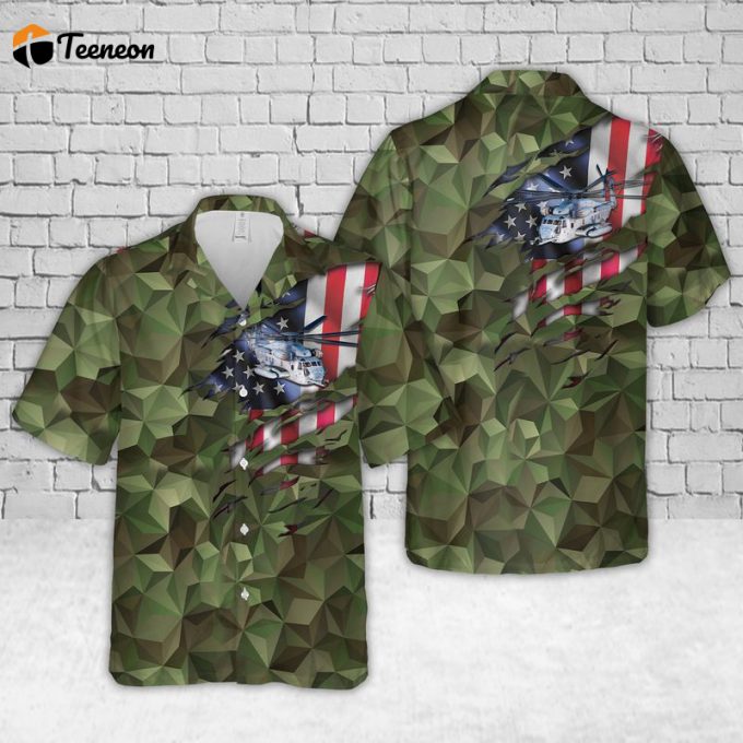 Navy Sikorsky Ch-53E Super Stallion Hawaiian Shirt Gift For Dad Father Days 1