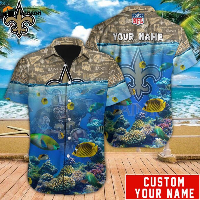 New Orleans Saints Nfl-Hawaiian Shirt Custom 1