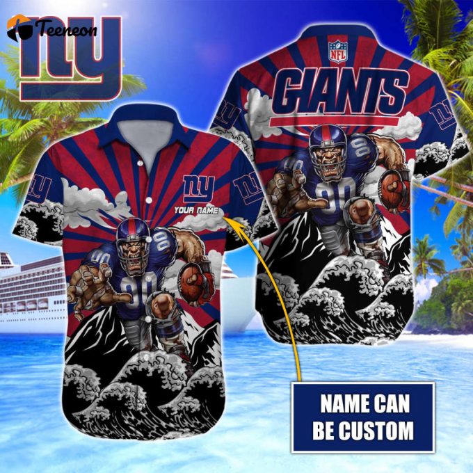 New York Giants Nfl-Hawaiian Shirt Custom 1