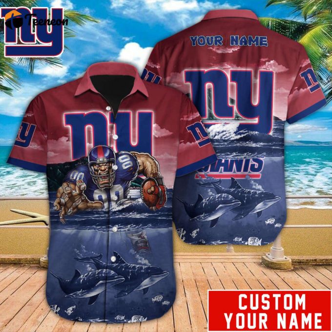 New York Giants Nfl-Hawaiian Shirt Custom 1
