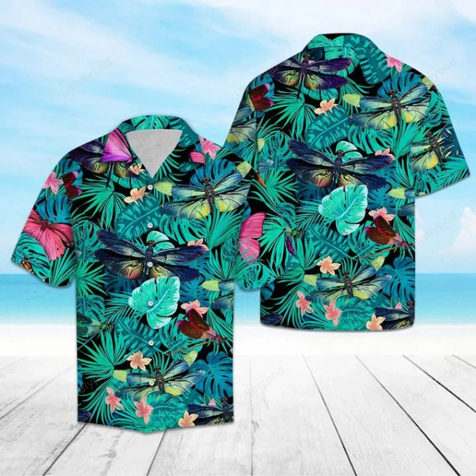 Nice Dragonfly Tropical Jungle Hawaiian Shirt 2