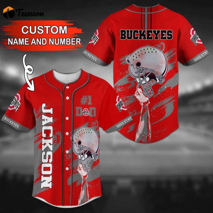 Ohio State Buckeyes Personalized Baseball Jersey 1