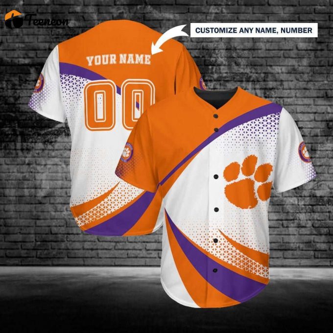 Personalized Clemson Tigers Baseball Jersey Custom Name For Fans 1
