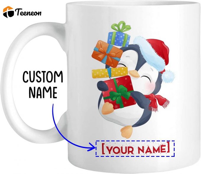 Personalized Cute Penguin Gift Coffee Mug 2