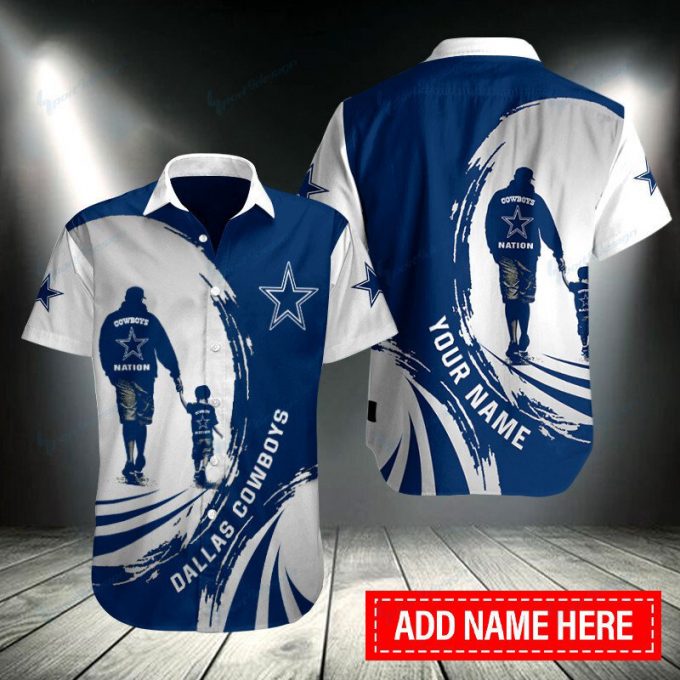 Personalized Dad And Son Cowboys 3D Hawaiian Shirt, Gift For Dallas Cowboys Fans 2