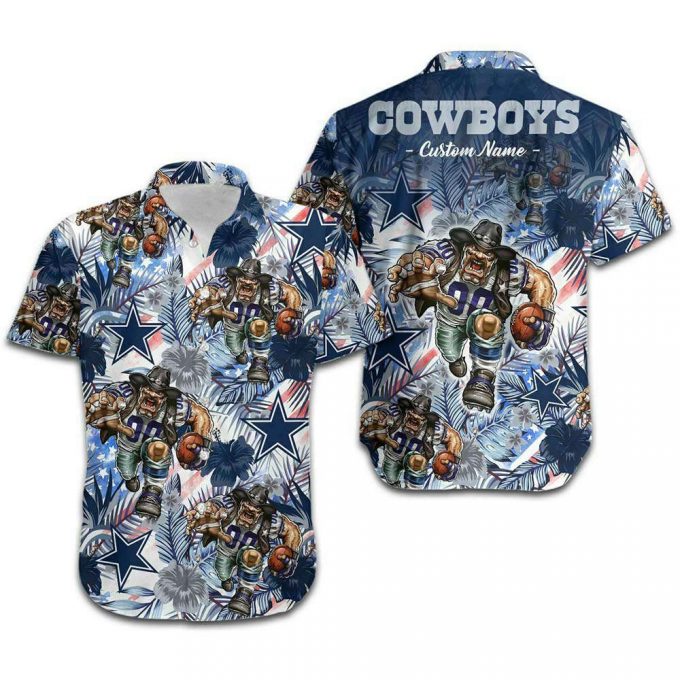 Personalized Dallas Cowboys Mascot Graphic Hawaiian Shirt, Gift For Fan 2