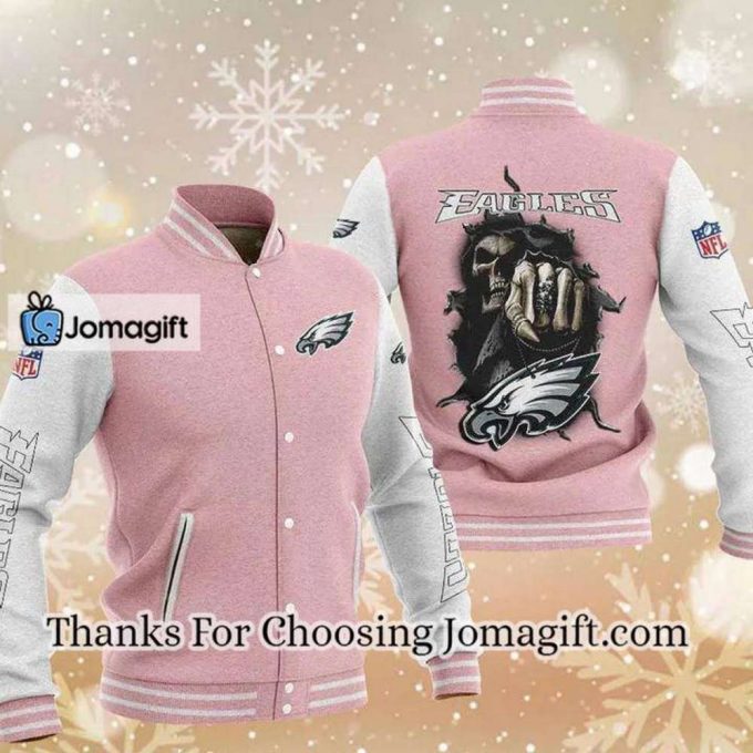 [Personalized] Nfl Philadelphia Eagles Pink Skull Hawaiian Shirt Gift 3