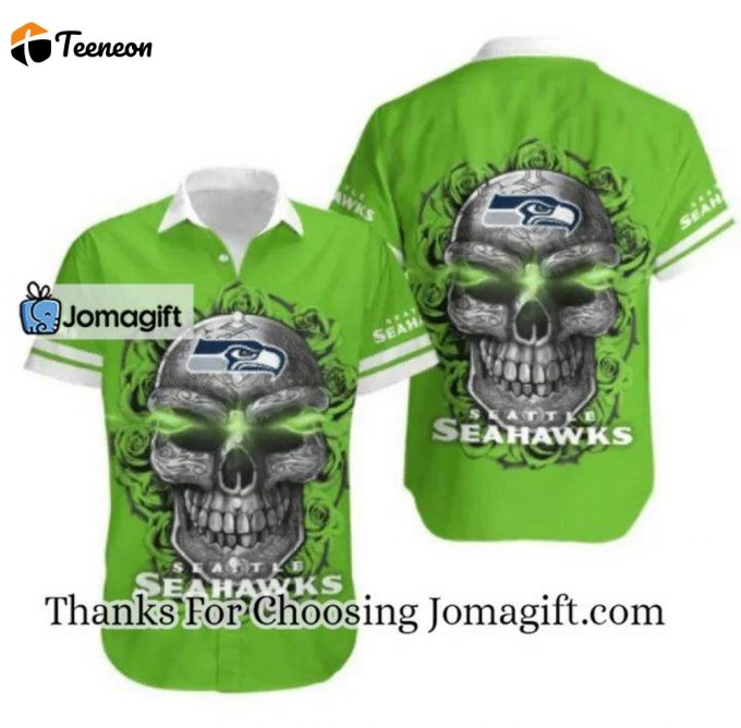 [Personalized] Nfl Seattle Seahawks Green Skull Hawaiian Shirt Gift 1