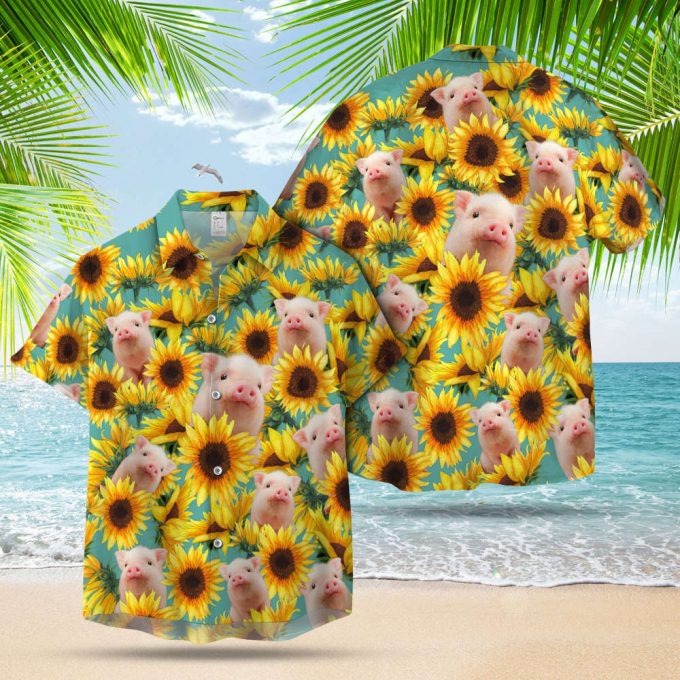 Pig Sunflower Hawaiian Shirt 2