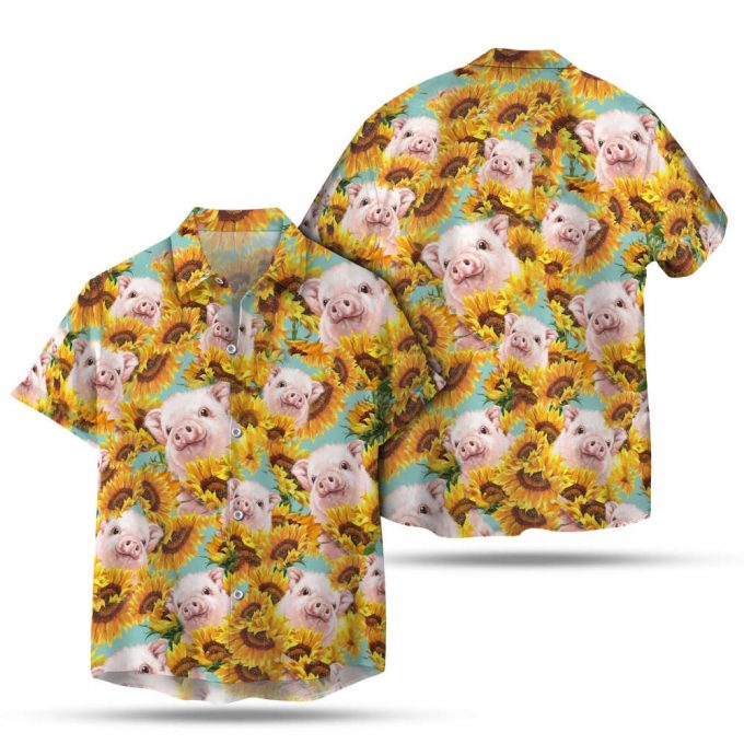 Pig Sunflower Hawaiian Shirt 4