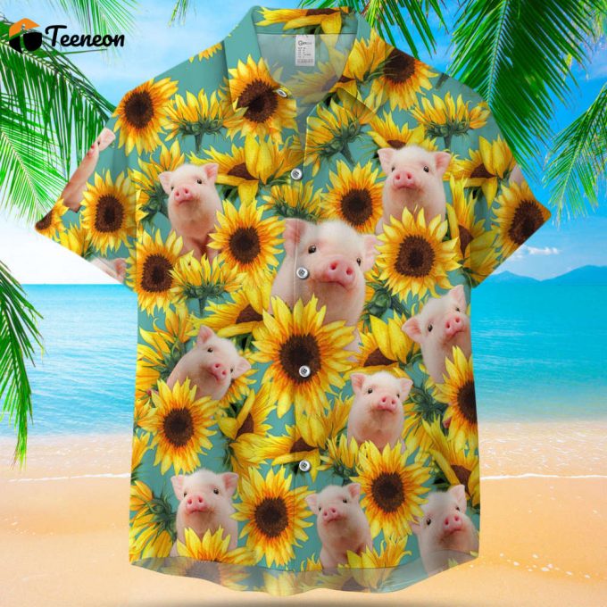 Pig Sunflower Hawaiian Shirt 1