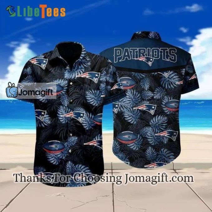 [Popular] Black Tropical Nfl New England Patriots Hawaiian Shirt 2