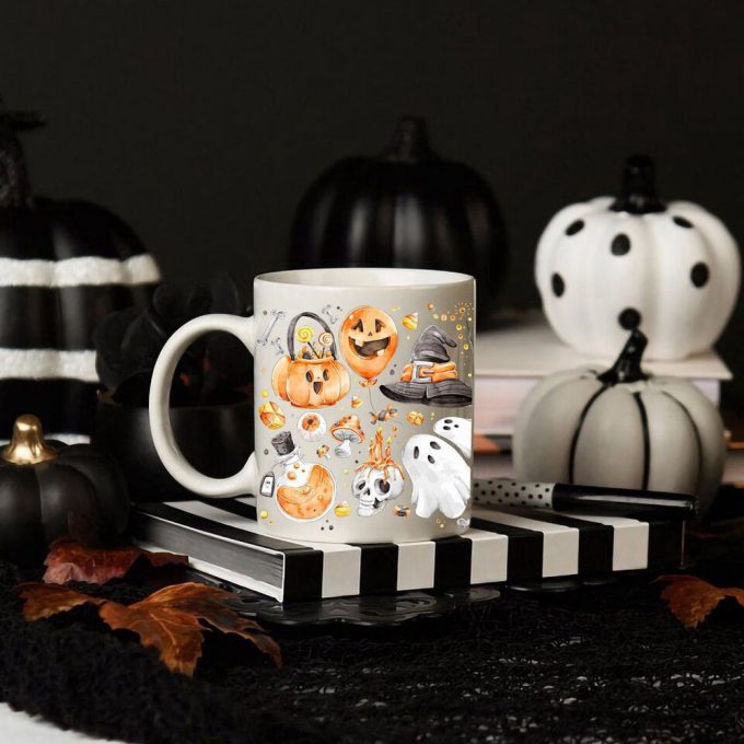 Pumpkin Ghostie Coffee Mug, Spooky Mug, Ghost Coffee Cup, Halloween Mug 3