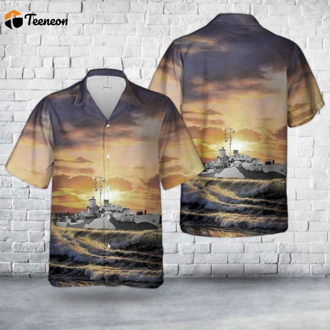 Royal Canadian Navy Hmcs Fennel K194 Flower-Class Corvettes In Wwii Hawaiian Shirt Gift For Dad Father Days 1