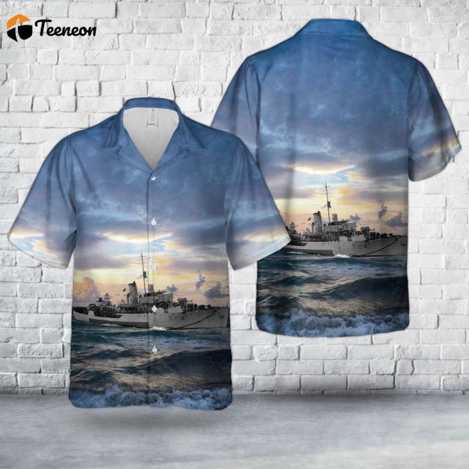 Royal Canadian Navy Hmcs Vancouver (K240) Flower-Class Corvettes In Wwii Hawaiian Shirt Gift For Dad Father Days 1