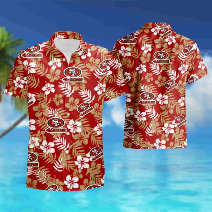 San Francisco 49Ers Many Logo And Flower Hawaiian Shirt Summer Shirt 2