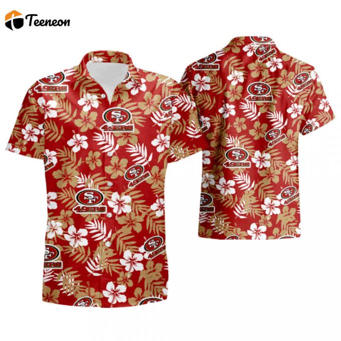 San Francisco 49Ers Many Logo And Flower Hawaiian Shirt Summer Shirt 1