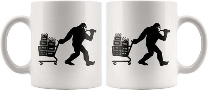 Shopping Cart Beer Mug For Bigfoot And Beer Lover Sasquatch Lover Beer Drinker Coffee Mug Gift Teacup 3