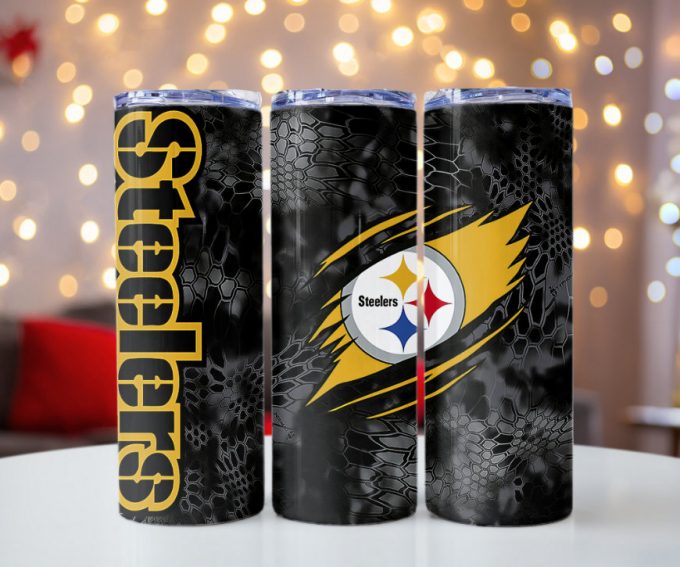 Steelers Black Camo 20Oz Skinny Tumbler Gift For Fans Gift For Fans 1