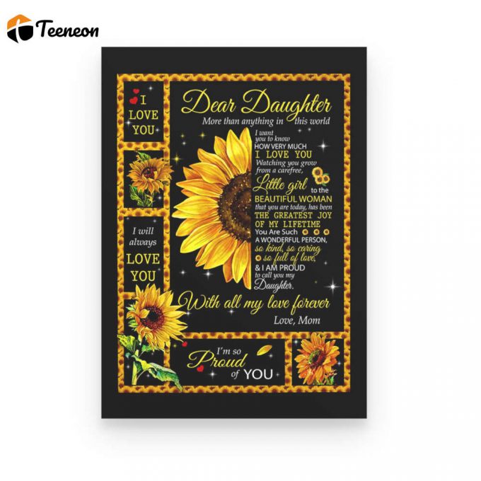 Sunflower Poster Canvas Gift For Daughter From Mom 1