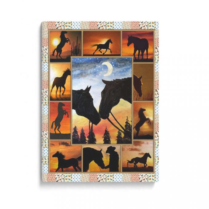 Sunset Horse Lovers Poster Canvas 2