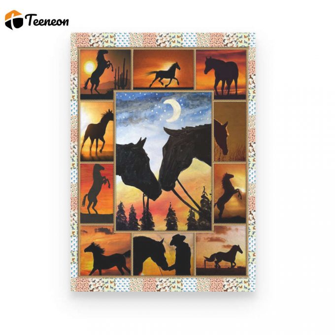 Sunset Horse Lovers Poster Canvas 1