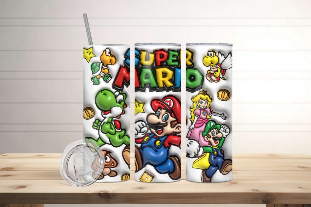 Super Mario 3D 20Oz Skinny Tumbler Gift For Fans Gift For Fans 2