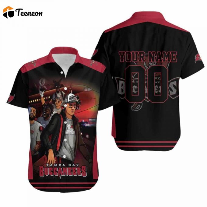 Tampa Bay Buccaneers Funny Cartoon Animation For Fans 3D Printed Personalized Hawaiian Shirt 1