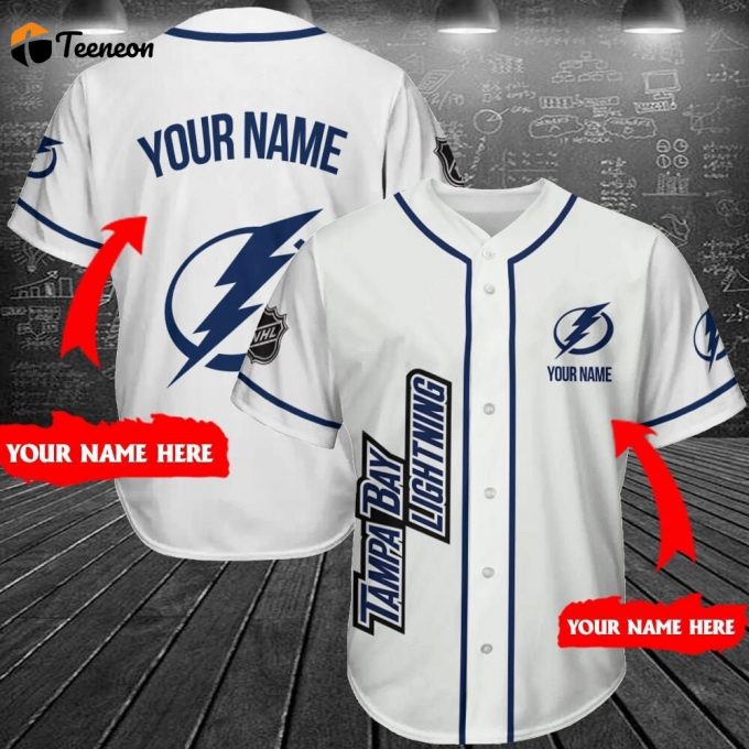 Tb Llghtnlng White Baseball Jersey Custom For Fans 1