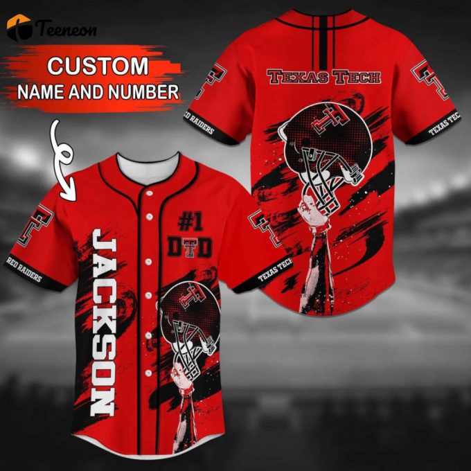 Texas Tech Red Raiders Personalized Baseball Jersey 1