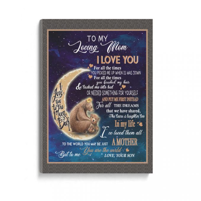 To Me You'Re The World Poster Canvas, Thank You Gifts For Mother S Day, Mother S Day Gift From Son To Mom, 2